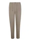 Giorgio Armani Linen Trousers Elasticated Waistband In Nude & Neutrals