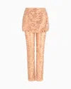 Giorgio Armani Trousers With Embroidered Silk And Viscose Panel