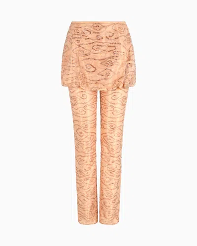 Giorgio Armani Trousers With Embroidered Silk And Viscose Panel