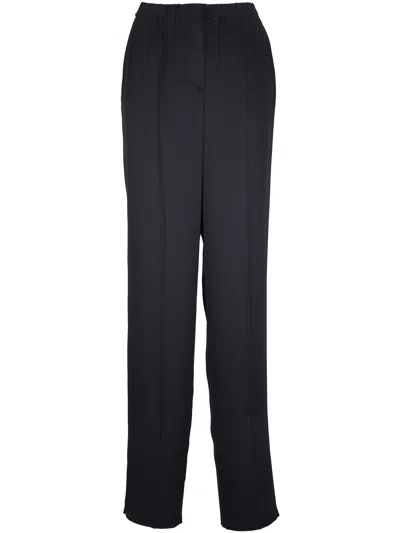 Giorgio Armani Trousers With Soft Volumes In Black