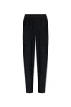 Giorgio Armani Wool Trousers With Pleated Front In Blue