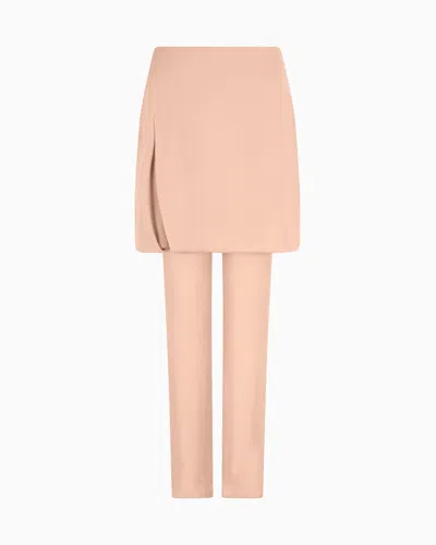 Giorgio Armani Trousers With Washed Silk Double Georgette Panel