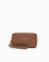 Giorgio Armani Trousse De Toilette En Cuir De Veau Grainé In Brown