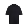 Giorgio Armani Classic Crew Neck T-shirt In Virgin Wool In Blue