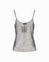 Giorgio Armani Tulle Top With Rhinestone Embroidery