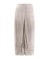 Giorgio Armani Printed Silk Trousers In Nude