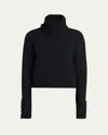 Giorgio Armani Turtleneck Beaded Wool-cashmere Sweater In Solid Black