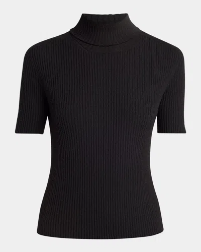 Giorgio Armani Turtleneck Short-sleeve Cashmere Rib Sweater