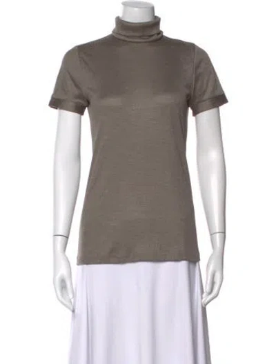 Pre-owned Giorgio Armani Turtleneck Short Sleeve T-shirt In Gray
