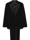 Giorgio Armani Formal Suit With Satin Lapels And Pockets In Black