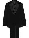 Giorgio Armani Formal Suit With Satin Lapels And Pockets In Black