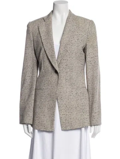 Pre-owned Giorgio Armani Tweed Pattern Blazer In Gray