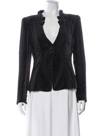 Pre-owned Giorgio Armani Tweed Pattern Blazer In Multi