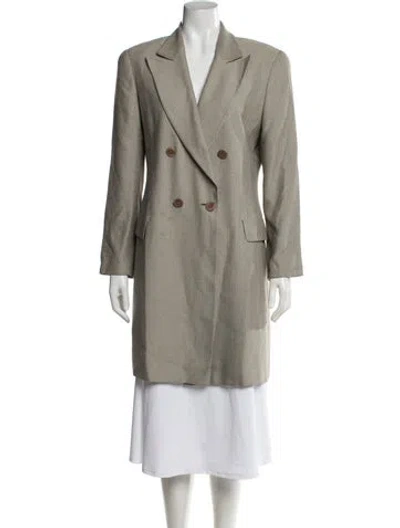 Pre-owned Giorgio Armani Tweed Pattern Coat In Neutrals