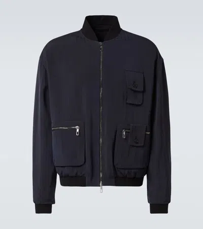 Giorgio Armani Bomberjacke Aus Twill In Blau