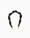 Giorgio Armani Official Store Twisted Fabric Headband In Black