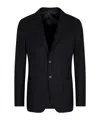 Giorgio Armani Upton Line Single-breasted Jacket In Stretch Cashmere Drap In Black