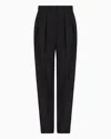 Giorgio Armani Two-pleat Barathea-wool Trousers In Black
