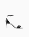 Giorgio Armani Two-tone Brushed Leather Heeled Sandals In Black