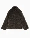 Giorgio Armani Two-tone Cashmere Oversized Blouson In Brown