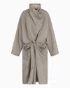 Giorgio Armani Two-tone Cotton Jersey Coat In Grey
