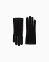 Giorgio Armani Two-tone Lambskin Suede Gloves In Black