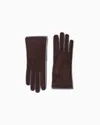 Giorgio Armani Two-tone Lambskin Suede Gloves In Brown