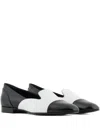 Giorgio Armani Two-tone Leather Loafers In Black