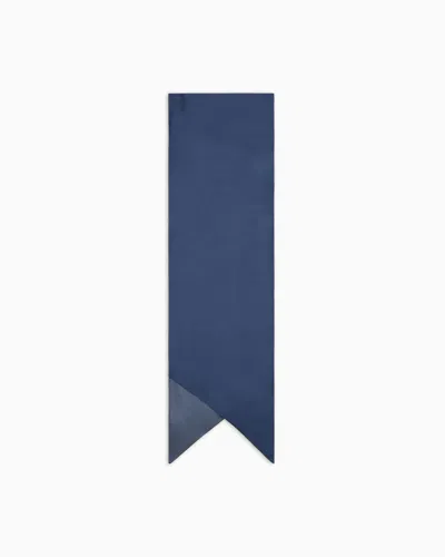 Giorgio Armani Two-tone Modal Scarf In Blue