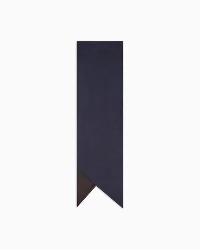 Giorgio Armani Two-tone Modal Scarf In Blue