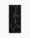 Giorgio Armani Two-tone Wool And Silk Scarf With Signature Logo In Black