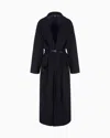 Giorgio Armani Two-toned, Double-faced Cashmere Long Coat In Black