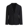 Giorgio Armani Navy Blue Silk Blend Blazer In Blue