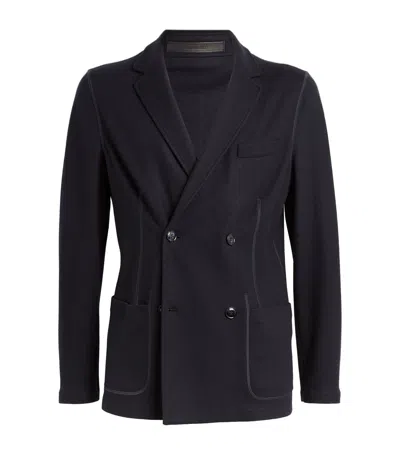 Giorgio Armani Unlined Blazer In Blue