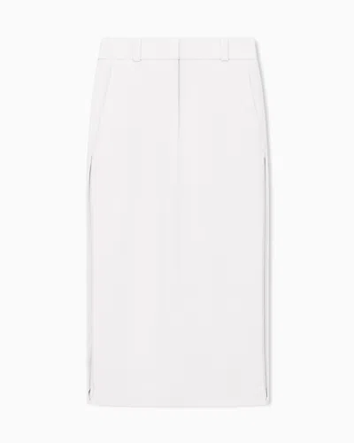 Giorgio Armani Unlined Slim Sheath Dress In Silk Cady With Slit In White