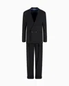 Giorgio Armani Upton Line Double-breasted Suit In A Micro Gingham Virgin Wool