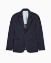 Giorgio Armani Upton Line Single-breasted Jacket In Chevron Stretch Virgin Wool In Blue