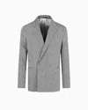 Giorgio Armani Upton Line Single-breasted Jacket In Denim-effect Linen And Wool