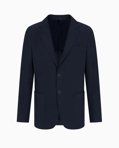 GIORGIO ARMANI UPTON LINE SINGLE-BREASTED JACKET IN LINEN CANVAS