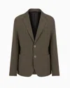 Giorgio Armani Official Store Upton Line Single-breasted Jacket In Pure Linen Canvas In Green
