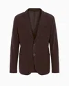 Giorgio Armani Official Store Upton Line Single-breasted Jacket In Pure Linen Canvas In Marron