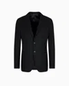 Giorgio Armani Upton Line Single-breasted Jacket In Stretch Cashmere Drap In Black