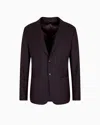 Giorgio Armani Upton Line Single-breasted Jacket In Stretch Cashmere Drap In Brown