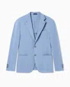 Giorgio Armani Upton Line Single-breasted Jacket In Washed Silk In Blue