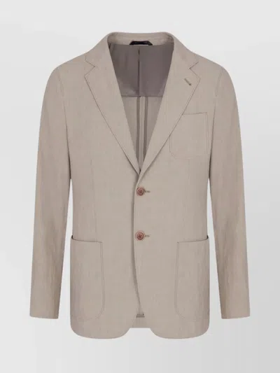 GIORGIO ARMANI UPTON LINE SINGLE BREASTED LINEN JACKET