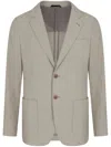 Giorgio Armani Upton Line Single-breasted Jacket In Linen Canvas