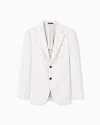 Giorgio Armani Upton Line Single-breasted Jacket In Linen Canvas In Animal Print