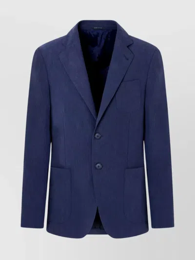 GIORGIO ARMANI UPTON LINEN SINGLE-BREASTED JACKET