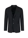 Giorgio Armani Tailored Blazer With Notch Lapel Design In Black