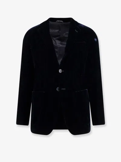Giorgio Armani Upton Velvet Blazer In Blue